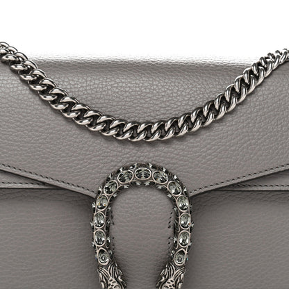 Pebbled Calfskin Small Dionysus Shoulder Bag Dusty Grey