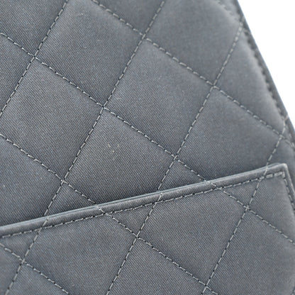 Canvas Quilted Medium Chanel 25 Handbag Dark Blue