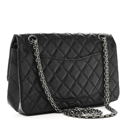 Aged Calfskin Quilted 2.55 Reissue 225 Flap Black
