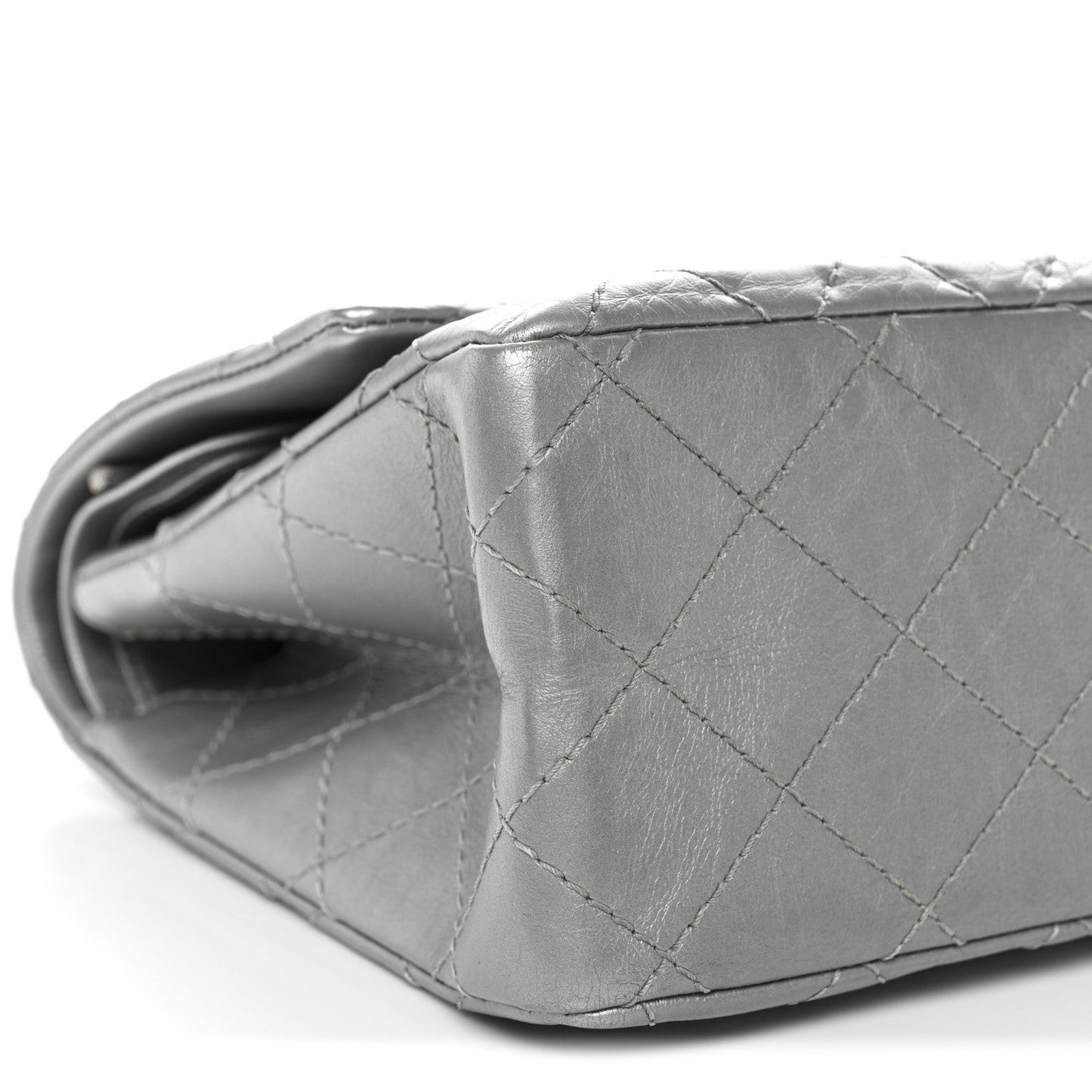 Metallic Aged Calfskin Quilted 2.55 Reissue 226 Flap Silver