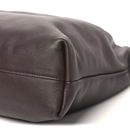Mellow Nappa Donut Chain Large Flamenco Knot Clutch Dark Brownie