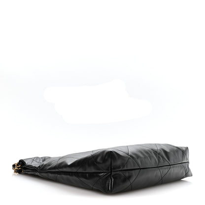 Shiny Calfskin Quilted Small Chanel 22 Black