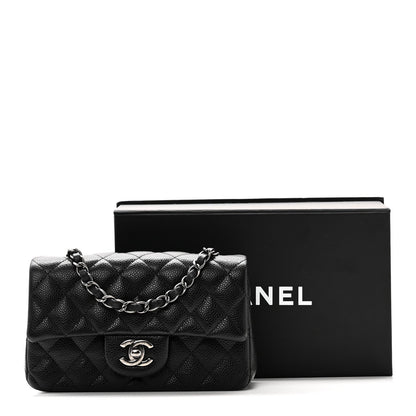 Caviar Quilted Mini Rectangular Flap Black