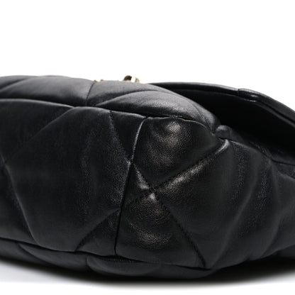Lambskin Quilted Medium Chanel 19 Flap Black