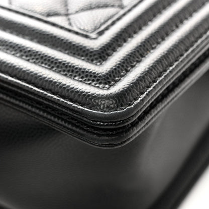 Caviar Quilted Medium Boy Flap Black