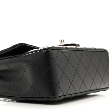 Lambskin Quilted Mini Rectangular Flap Black