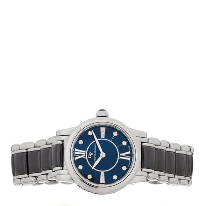Stainless Steel Ceramic Diamond 30mm Classic Quartz Watch Black