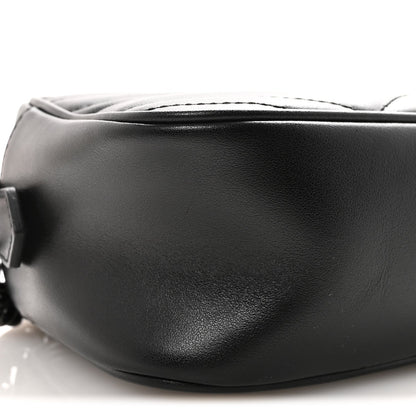 Calfskin Matelasse Monochrome Small GG Marmont Chain Shoulder Bag Black