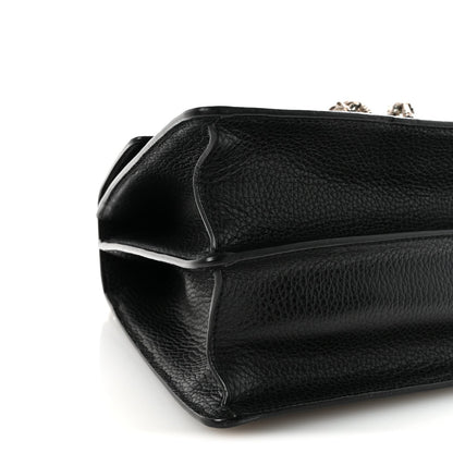 Dollar Calfskin Crystal Web Medium Dionysus Bamboo Top Handle Bag Black Black Diamond
