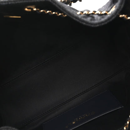 Denim Quilted Mini Chanel 25 Handbag Dark Blue