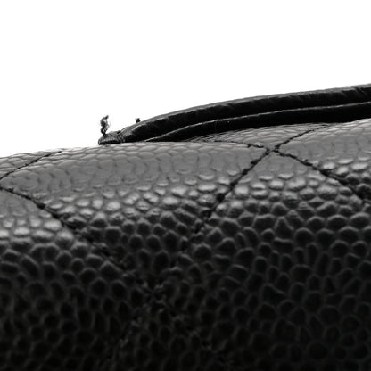 Caviar Quilted Wallet on Chain WOC Black