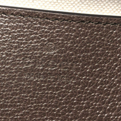GG Supreme Monogram Textured Dollar Calfskin Web Mini Ophidia Top Handle Bowler Bag Beige Ebony New Acero