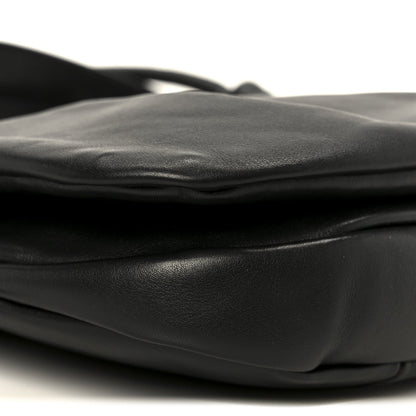 Shiny Nappa Calfskin Paseo Satchel Black