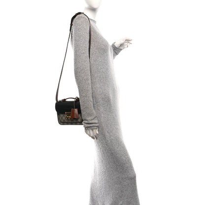GG Supreme Monogram New Sakai Lux Calfskin Mini Padlock Flap Pocket Shoulder Bag Beige Ebony Black Cuir