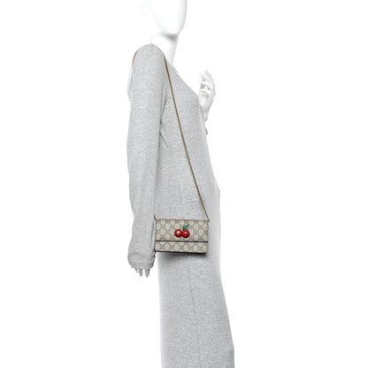 GG Supreme Monogram Mini Cherry Chain Bag