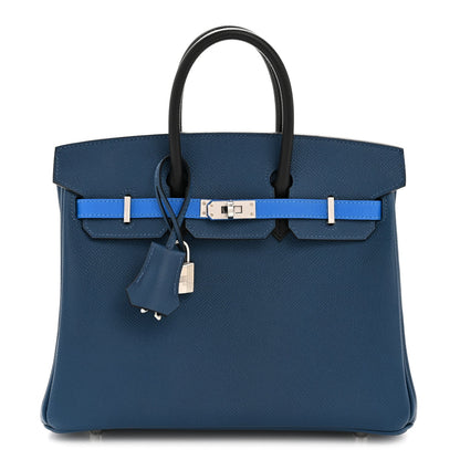 Epsom Tri-Color Birkin 25 Deep Bleu Bleu Hydra Black