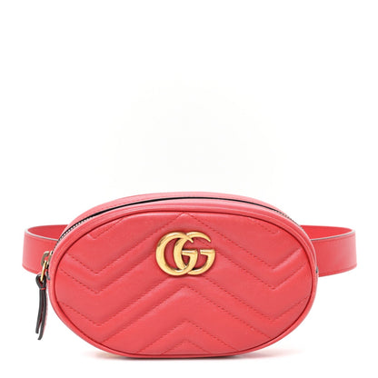 Calfskin Matelasse GG Marmont Belt Bag 75 30 Hibiscus Red