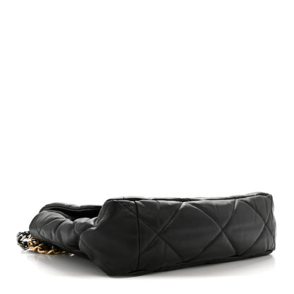 Goatskin Quilted Maxi Chanel 19 Flap Black