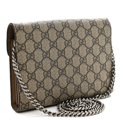 GG Supreme Monogram Mini Dionysus Chain Wallet Beige Taupe