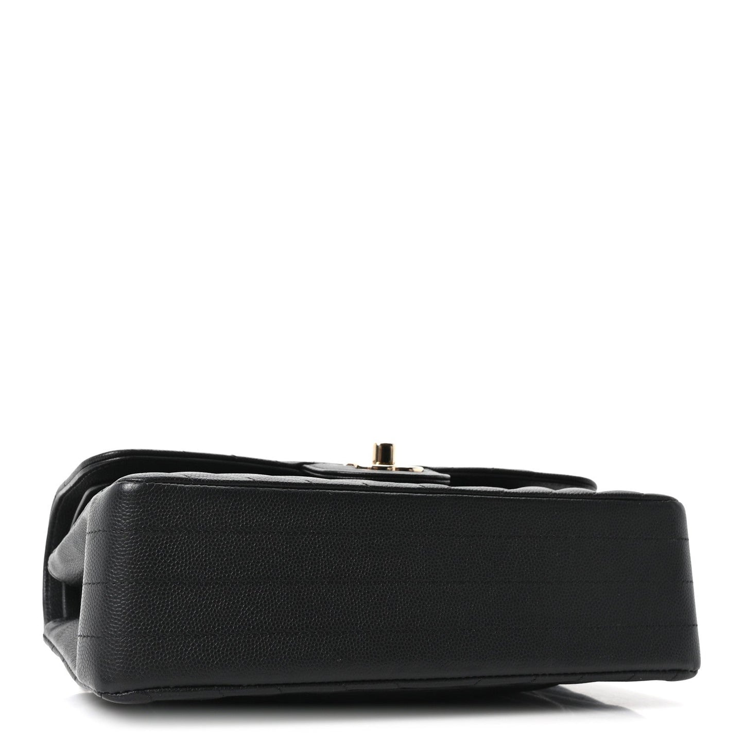 Caviar Chevron Quilted Small Double Flap Black