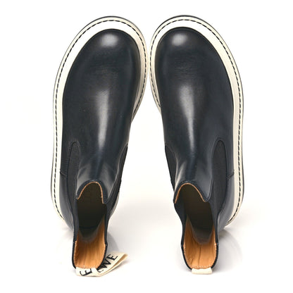 Calfskin Logo Chelsea Mens Boots 38 Black