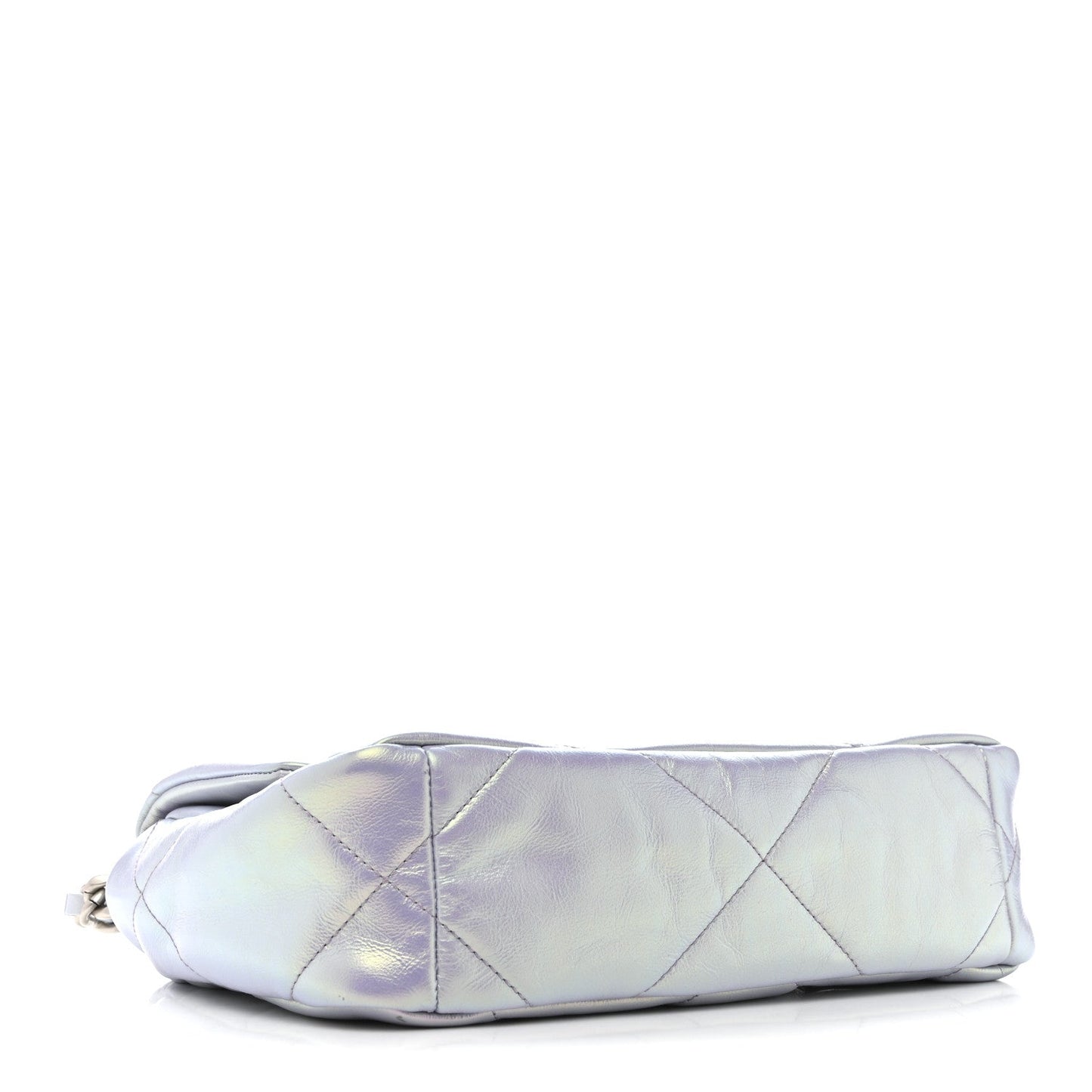 Iridescent Calfskin Quilted Medium Chanel 19 Flap Light Purple Blue