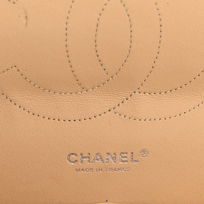 Caviar Quilted Jumbo Double Flap Beige Clair