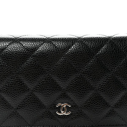 Caviar Quilted Wallet on Chain WOC Black