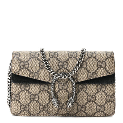 GG Supreme Monogram Super Mini Dionysus Shoulder Bag Black
