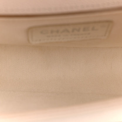Caviar Quilted Small Boy Flap White