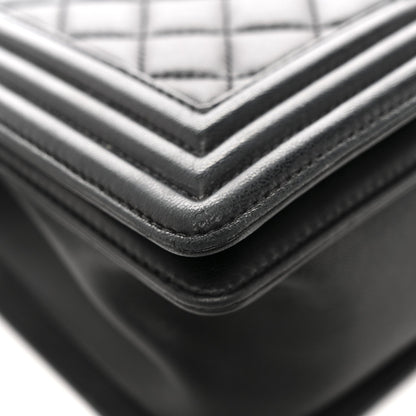 Lambskin Quilted Medium Boy Flap Black
