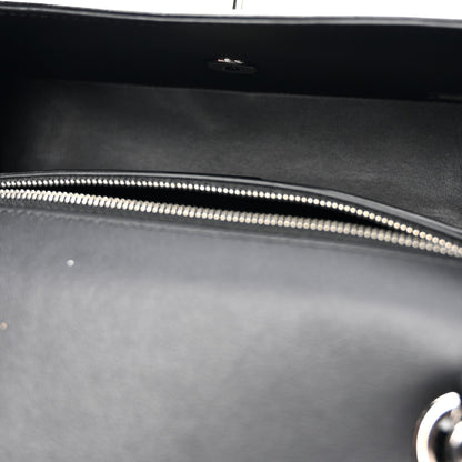 Shiny Alligator Mini Rectangular Flap Black