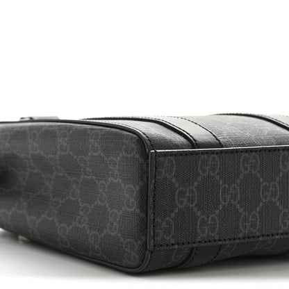 GG Supreme Monogram Appia Calfskin Web Mini Tote Bag Black