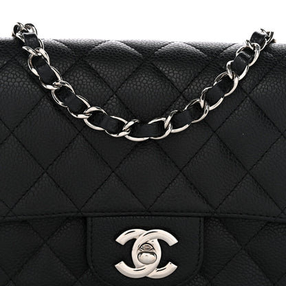 Caviar Quilted Mini Square Flap Black
