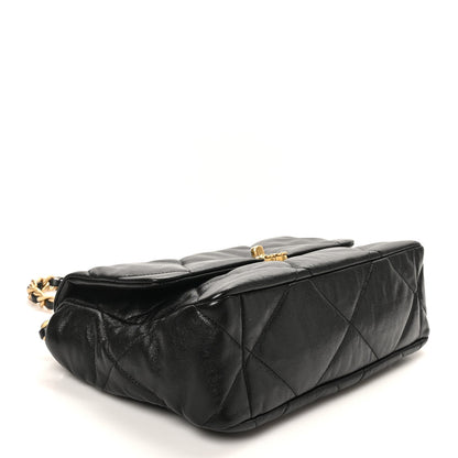 Lambskin Quilted Large Chanel 19 Flap Black