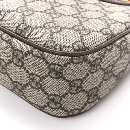 GG Supreme Monogram Textured Dollar Calfskin Web Small Ophidia GG Handbag Beige Ebony New Acero