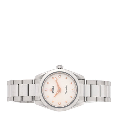 Stainless Steel Diamond 28mm Seamaster Aqua Terra Quartz Watch Silver 220.10.28.60.54.001