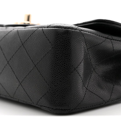 Caviar Quilted Mini Rectangular Flap Black