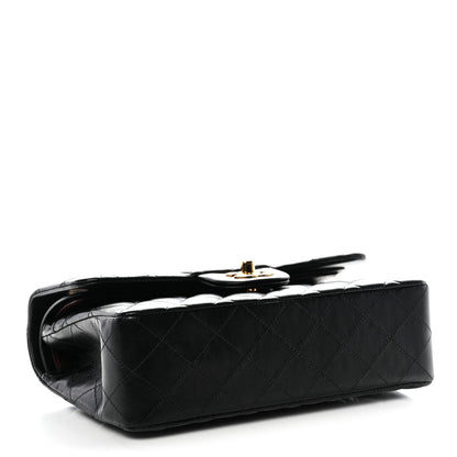 Lambskin Quilted Small Double Flap Black
