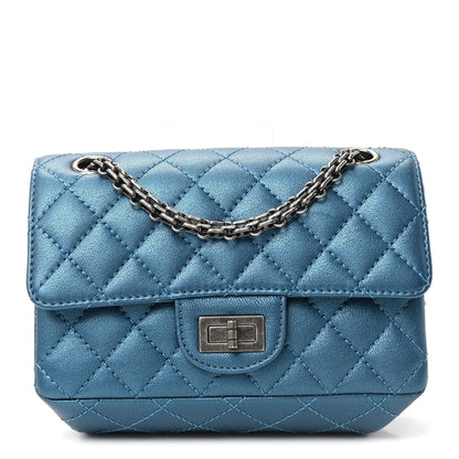 Metallic Sheepskin Quilted 2.55 Reissue Mini Flap Blue