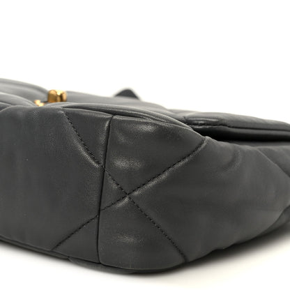 Lambskin Quilted Medium Chanel 19 Flap Dark Grey