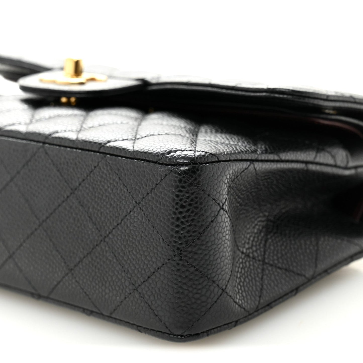 Caviar Quilted Small Double Flap Black