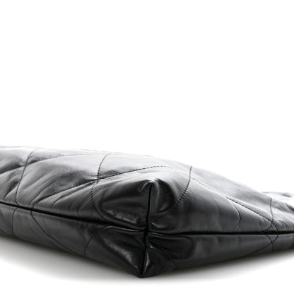 Shiny Calfskin Quilted Chanel 22 Black