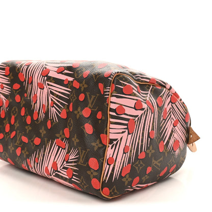 Monogram Jungle Dots Speedy 30 Sugar Pink Poppy