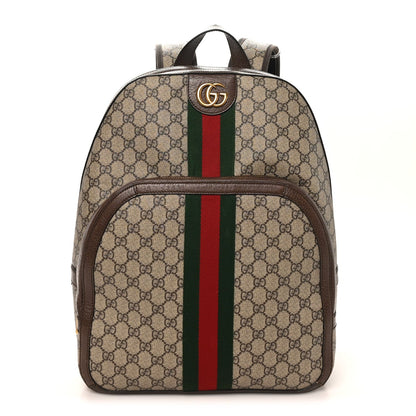 GG Supreme Monogram Medium Ophidia Day Backpack Brown