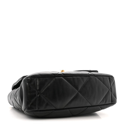 Lambskin Quilted Large Chanel 19 Flap Black