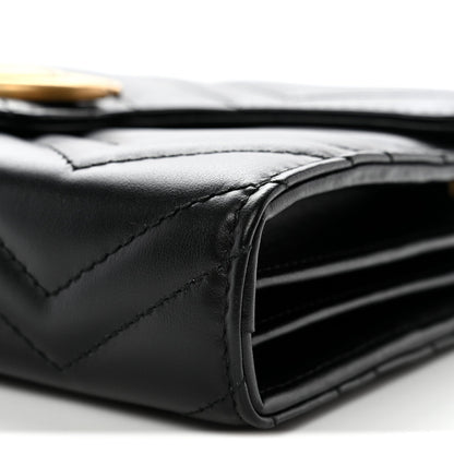 Calfskin Matelasse GG Marmont Chain Wallet Black