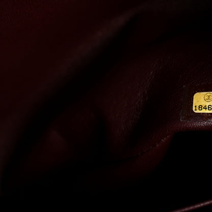 Lambskin Quilted Jumbo Double Flap Black