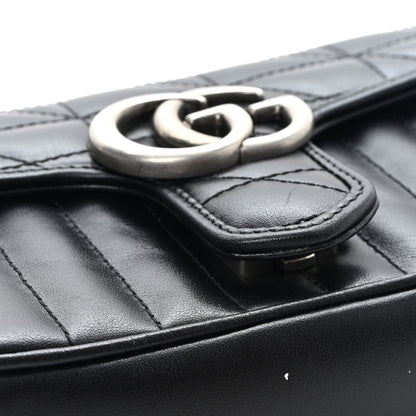 Calfskin Matelasse Aria Mini GG Marmont Shoulder Bag Black