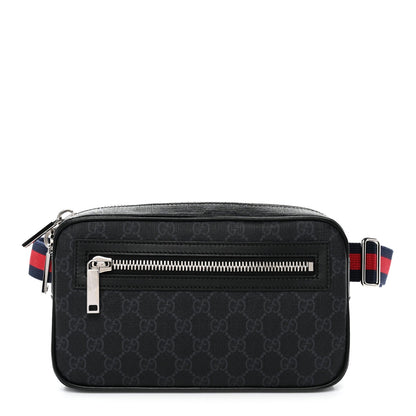 Soft GG Supreme Monogram Web Belt Bag Black Grey
